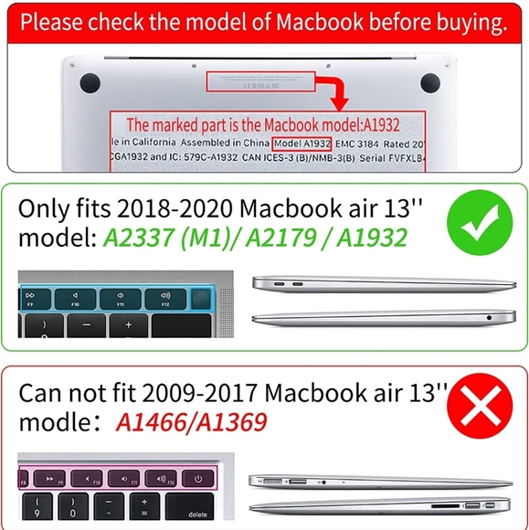 Case compatible with MacBook Air 13 Inch A1932 A2179 M1 A2337 2020 2019 2018 - Picture 7 of 7
